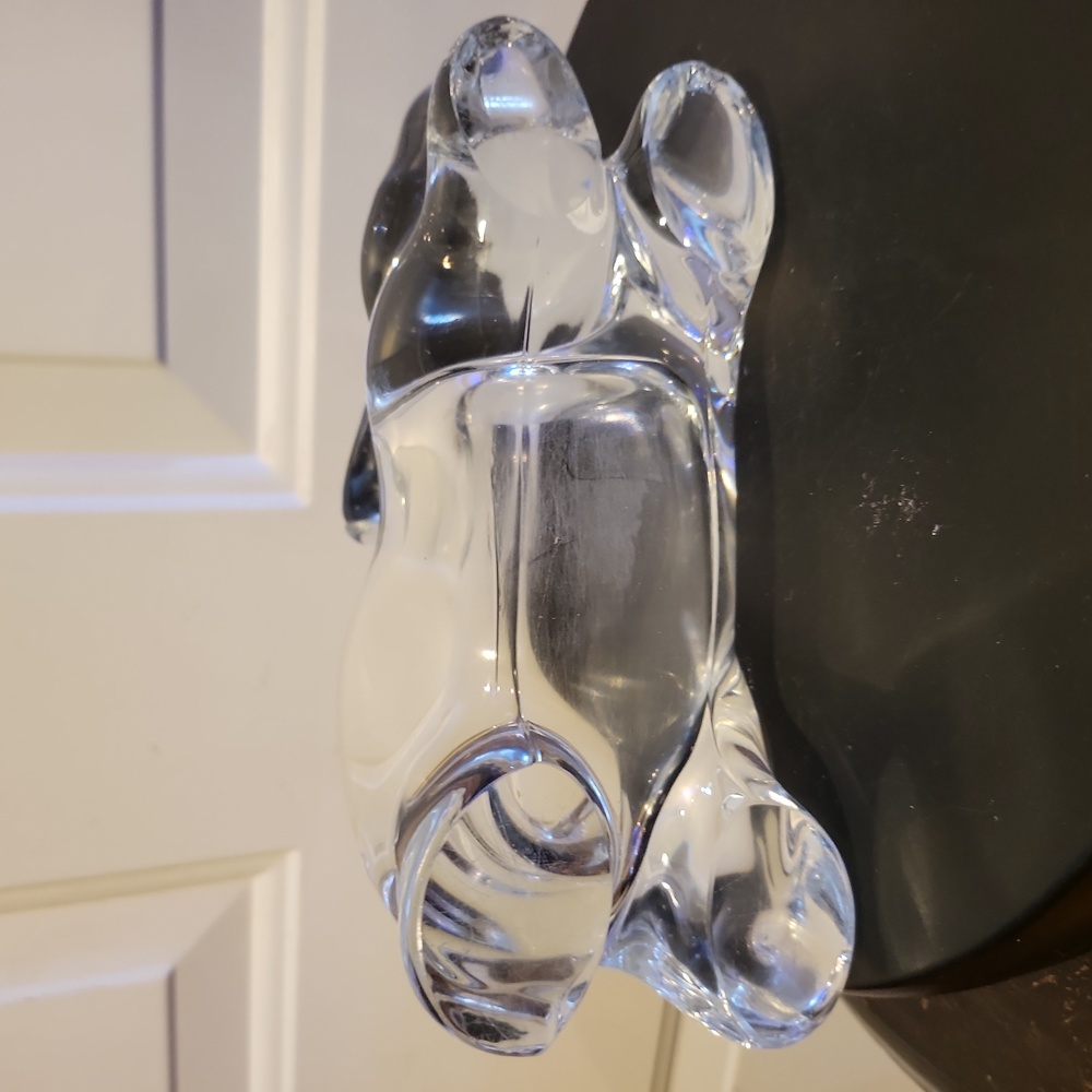 Clear Crystal Glass Bunny Rabbit Dish Bowl Vintage - Picture 4 of 14